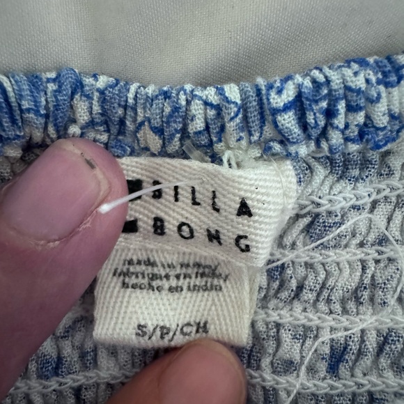 Billabong Light Blue Printed Strapless Wide-Leg Jumpsuit - Picture 8 of 8